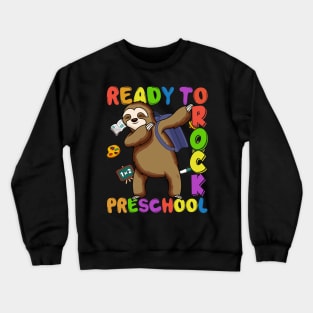 Dabbing Preschool Grade Sloth Back To School Crewneck Sweatshirt